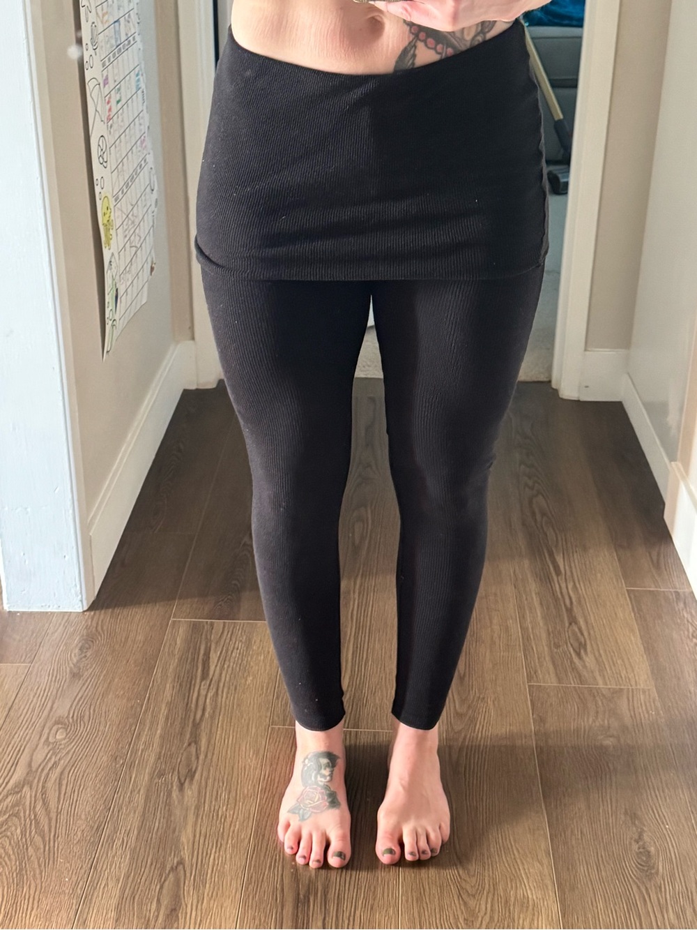Black Skirted Leggings - Women's xs allsaints